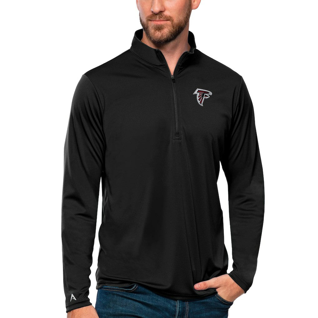 Atlanta Falcons Antigua Tribute Quarter-Zip Lightweight Pullover Top Black