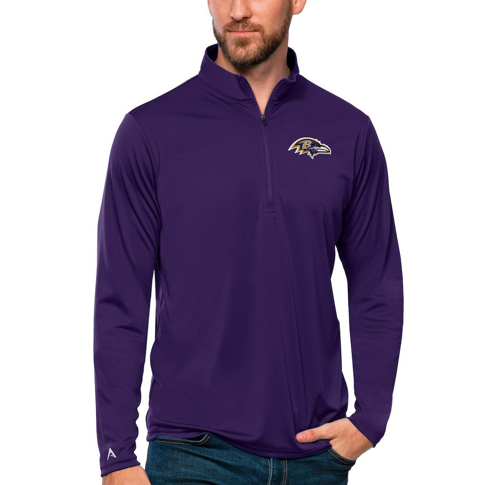 Baltimore Ravens Antigua Tribute Quarter-Zip Lightweight Pullover Top Purple