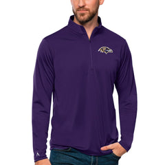 Baltimore Ravens Antigua Tribute Quarter-Zip Lightweight Pullover Top Purple