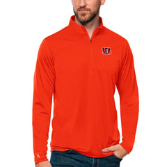 Cincinnati Bengals Antigua Tribute Quarter-Zip Lightweight Pullover Top Orange
