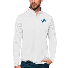 Detroit Lions Antigua Tribute Quarter-Zip Lightweight Pullover Top White