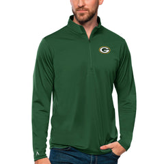 Green Bay Packers Antigua Tribute Quarter-Zip Lightweight Pullover Top Green