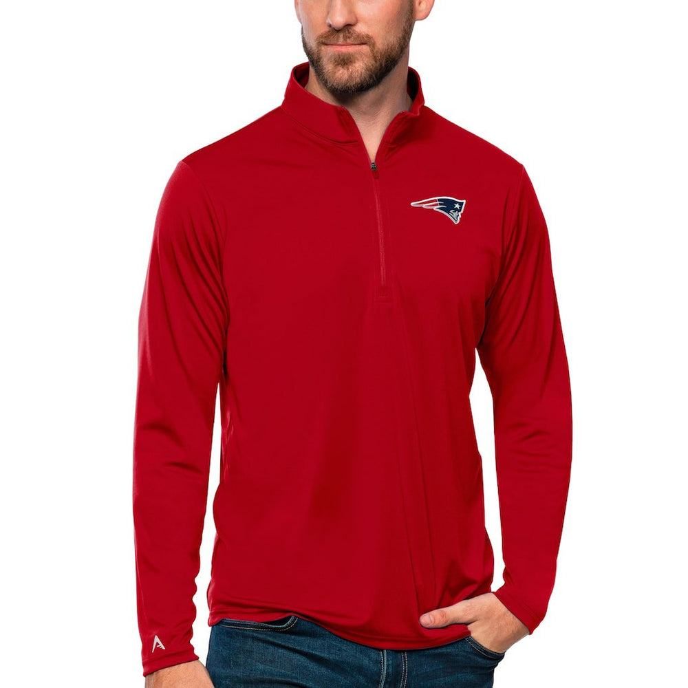 New England Patriots Antigua Tribute Quarter-Zip Lightweight Pullover Top Red