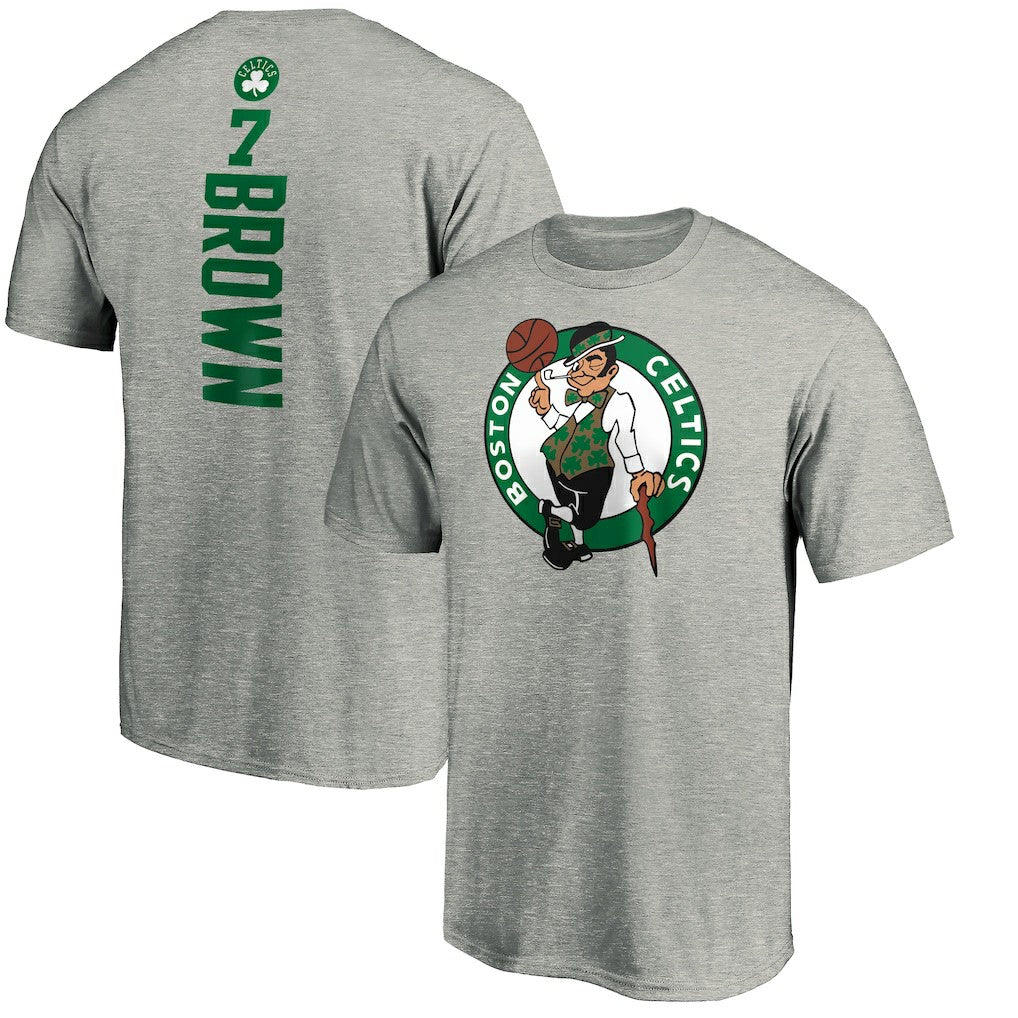 Jaylen Brown Boston Celtics Playmaker Name & Number T-Shirt Heathered Gray