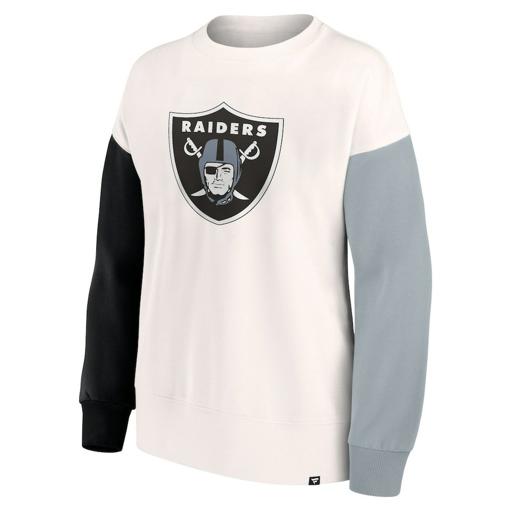 Fanatics Las Vegas Raiders Women's Colorblock Primary Logo Pullover Sweatshirt White