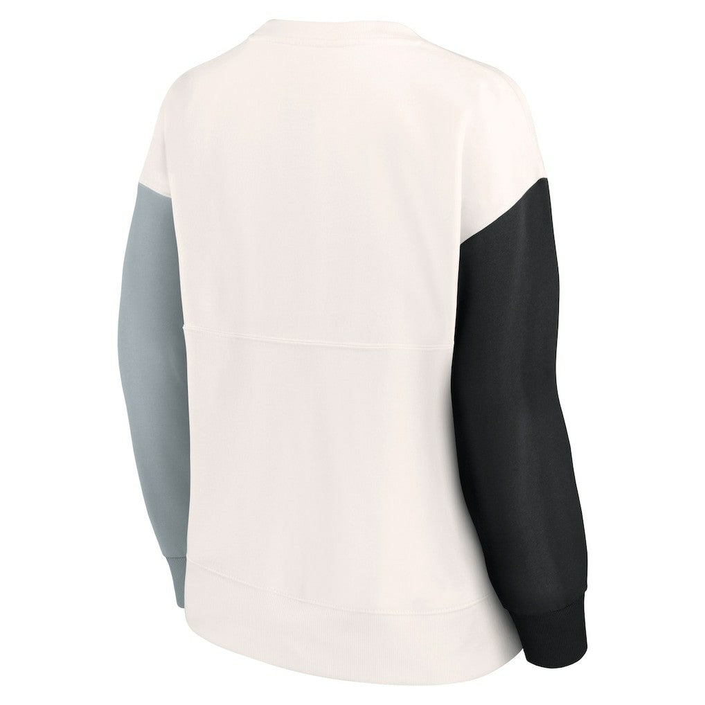 Fanatics Las Vegas Raiders Women's Colorblock Primary Logo Pullover Sweatshirt White