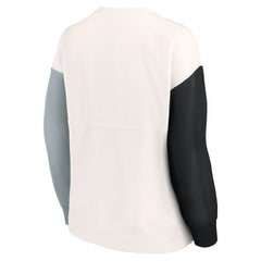Fanatics Las Vegas Raiders Women's Colorblock Primary Logo Pullover Sweatshirt White