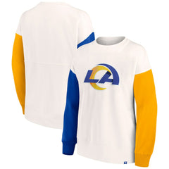 Fanatics Los Angeles Rams Women's Colorblock Primary Logo Pullover Sweatshirt White