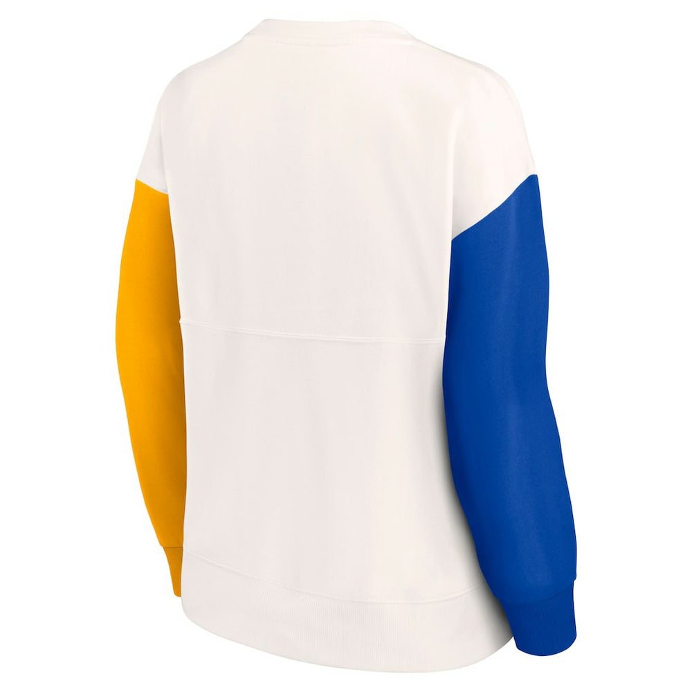 Fanatics Los Angeles Rams Women's Colorblock Primary Logo Pullover Sweatshirt White
