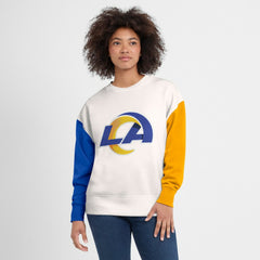 Fanatics Los Angeles Rams Women's Colorblock Primary Logo Pullover Sweatshirt White
