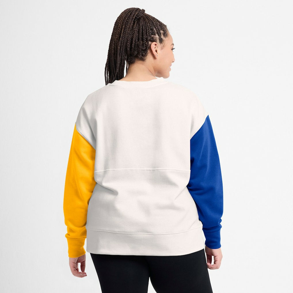 Fanatics Los Angeles Rams Women's Colorblock Primary Logo Pullover Sweatshirt White