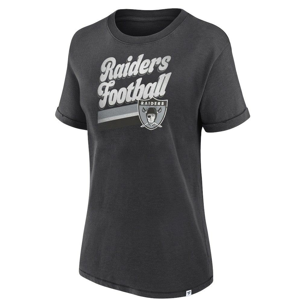 Fanatics Las Vegas Raiders Women's Hit Snow Washed T-Shirt Charcoal