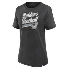 Fanatics Las Vegas Raiders Women's Hit Snow Washed T-Shirt Charcoal
