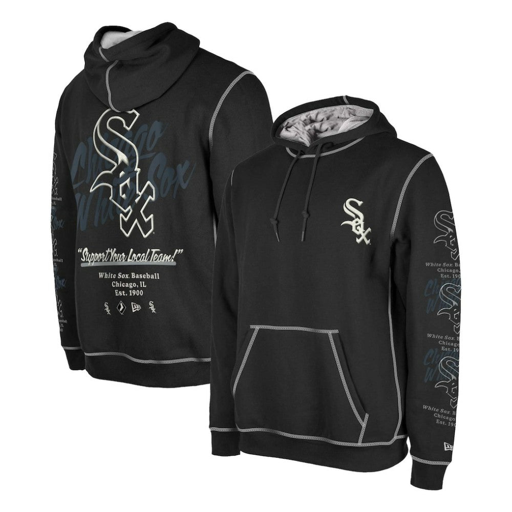 Chicago White Sox New Era Team Split Pullover Hoodie - Black - New Era Online
