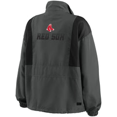 Boston Red Sox WEAR by Erin Andrews Women's Packable Half-Zip Jacket - Charcoal - MLB Online