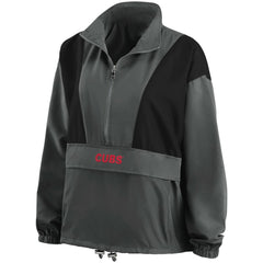 Chicago Cubs WEAR by Erin Andrews Women's Packable Half-Zip Jacket - Charcoal - MLB Sale