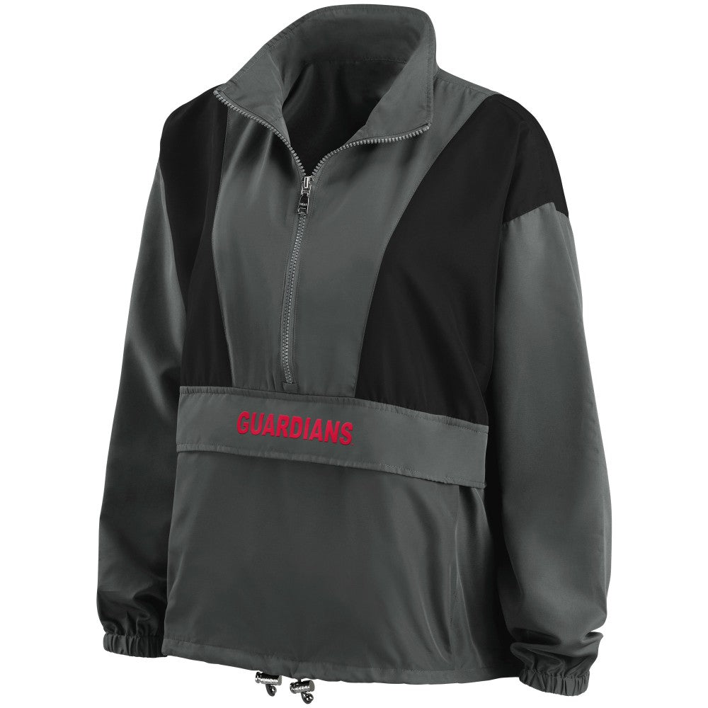 Cleveland Guardians WEAR by Erin Andrews Women's Packable Half-Zip Jacket - Charcoal - MLB Online