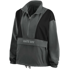 Chicago White Sox WEAR by Erin Andrews Women's Packable Half-Zip Jacket - Charcoal - MLB Sale