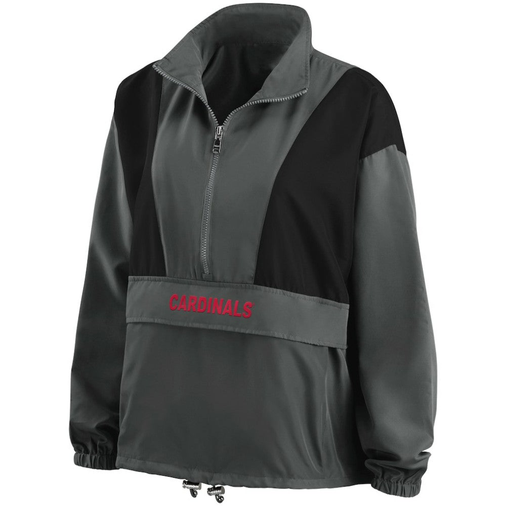 St. Louis Cardinals WEAR by Erin Andrews Women's Packable Half-Zip Jacket - Charcoal - MLB Lifestyle