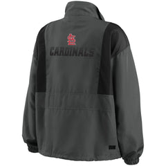 St. Louis Cardinals WEAR by Erin Andrews Women's Packable Half-Zip Jacket - Charcoal - MLB Lifestyle
