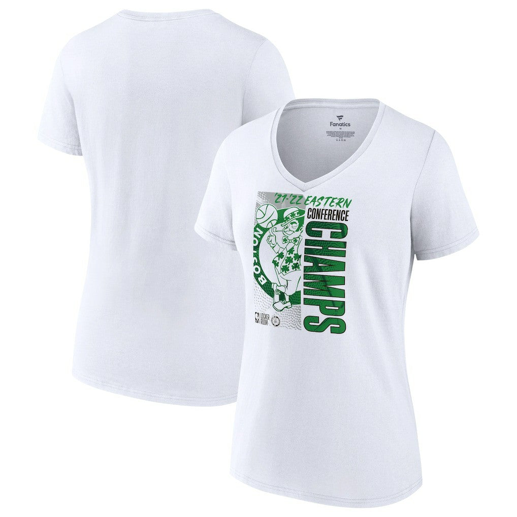 Boston Celtics Women's 2022 Eastern Conference Champions Locker Room V-Neck T-Shirt White | Fanatics US