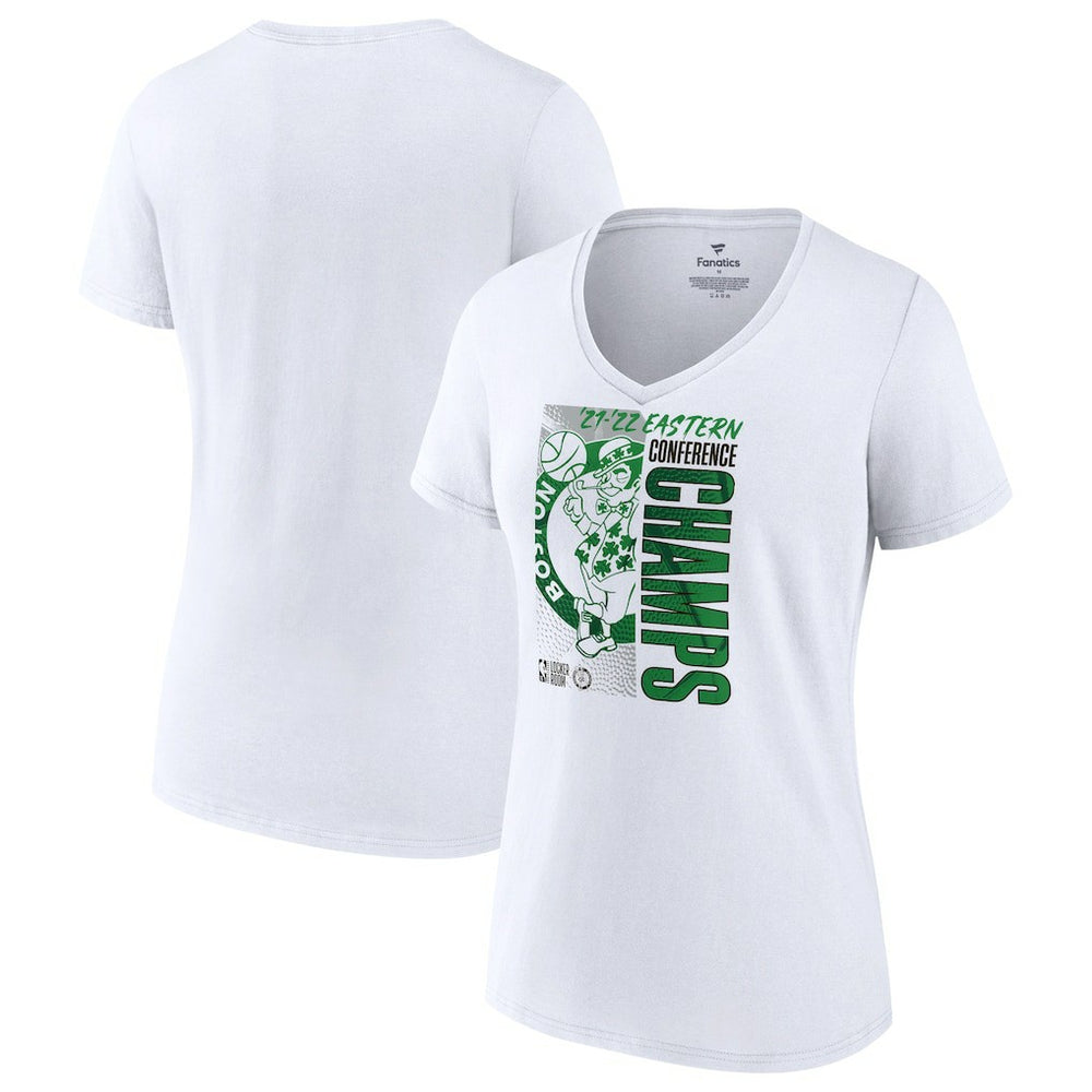 Boston Celtics Women's 2022 Eastern Conference Champions Locker Room V-Neck T-Shirt White | Fanatics US