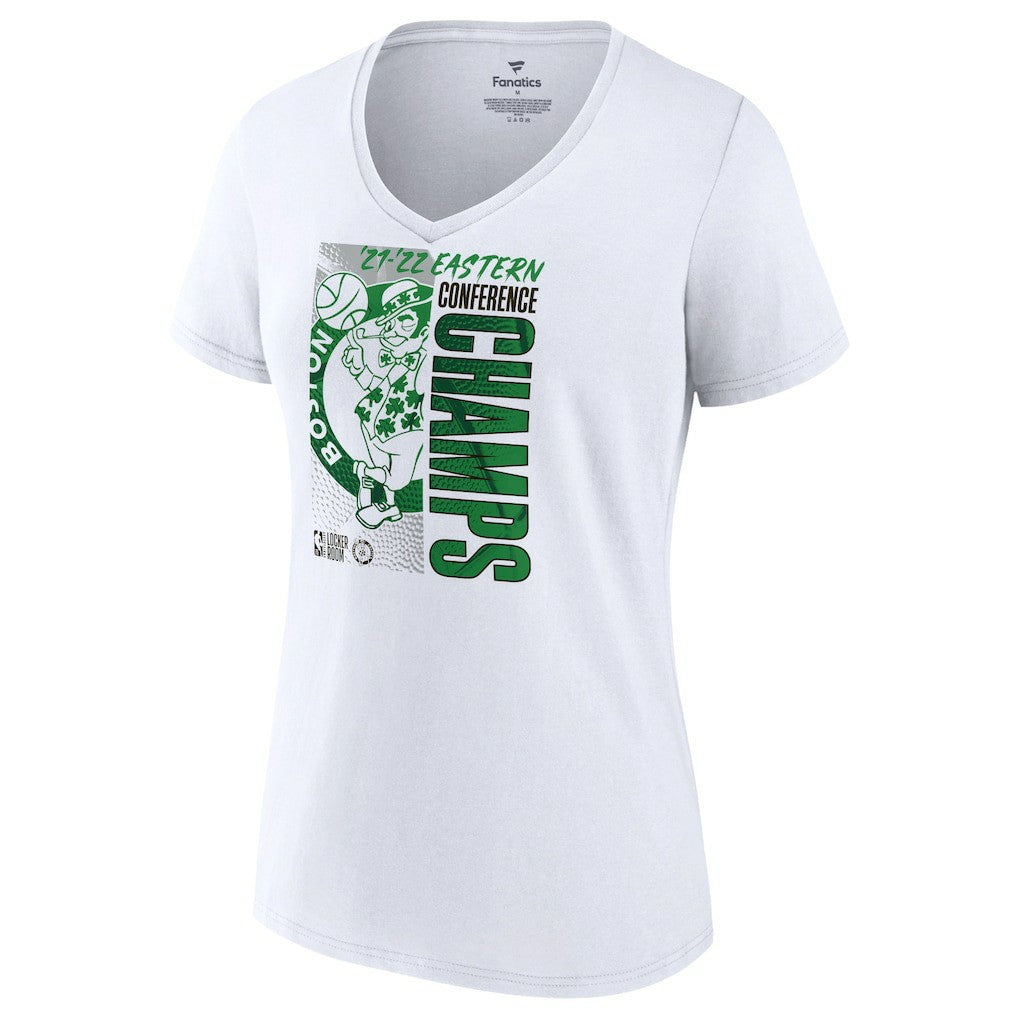 Boston Celtics Women's 2022 Eastern Conference Champions Locker Room V-Neck T-Shirt White | Fanatics US