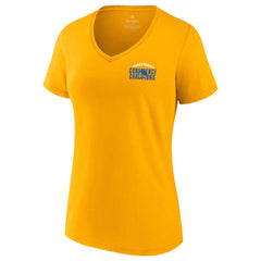 Golden State Warriors Women's 2022 Western Conference Champions Balanced Attack Roster V-Neck T-Shirt for sale Gold | Fanatics Near Me