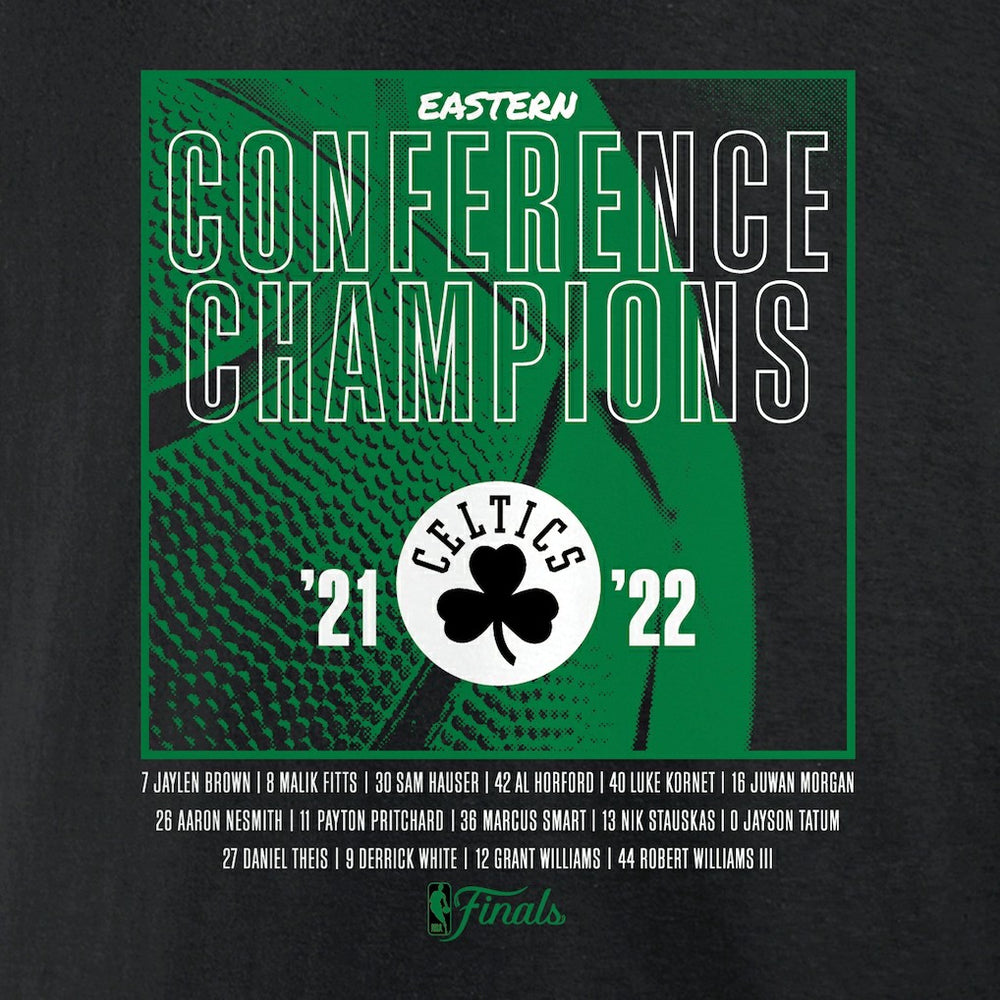 Boston Celtics Women's 2022 Eastern Conference Champions Balanced Attack Roster V-Neck T-Shirt Black | Fanatics for sale