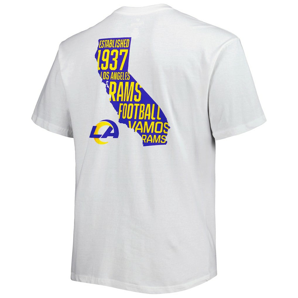 Fanatics Los Angeles Rams Big & Tall Hometown Collection Hot Shot T-Shirt White
