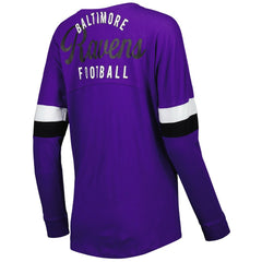 Baltimore Ravens New Era Women's Athletic Varsity Lace-Up Lightweight Long Sleeve T-Shirt Purple