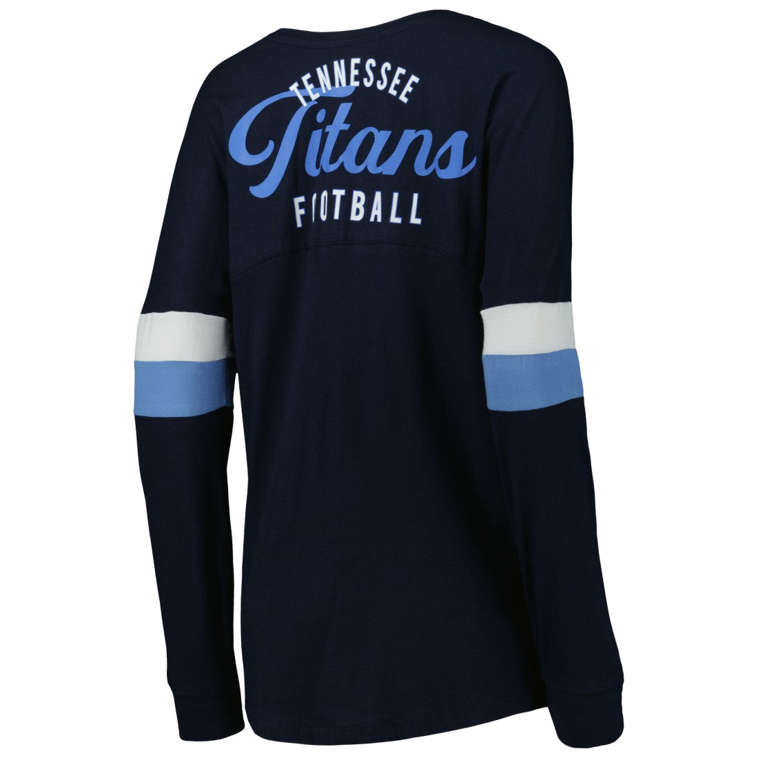 Tennessee Titans New Era Women's Athletic Varsity Lace-Up Lightweight Long Sleeve T-Shirt Navy