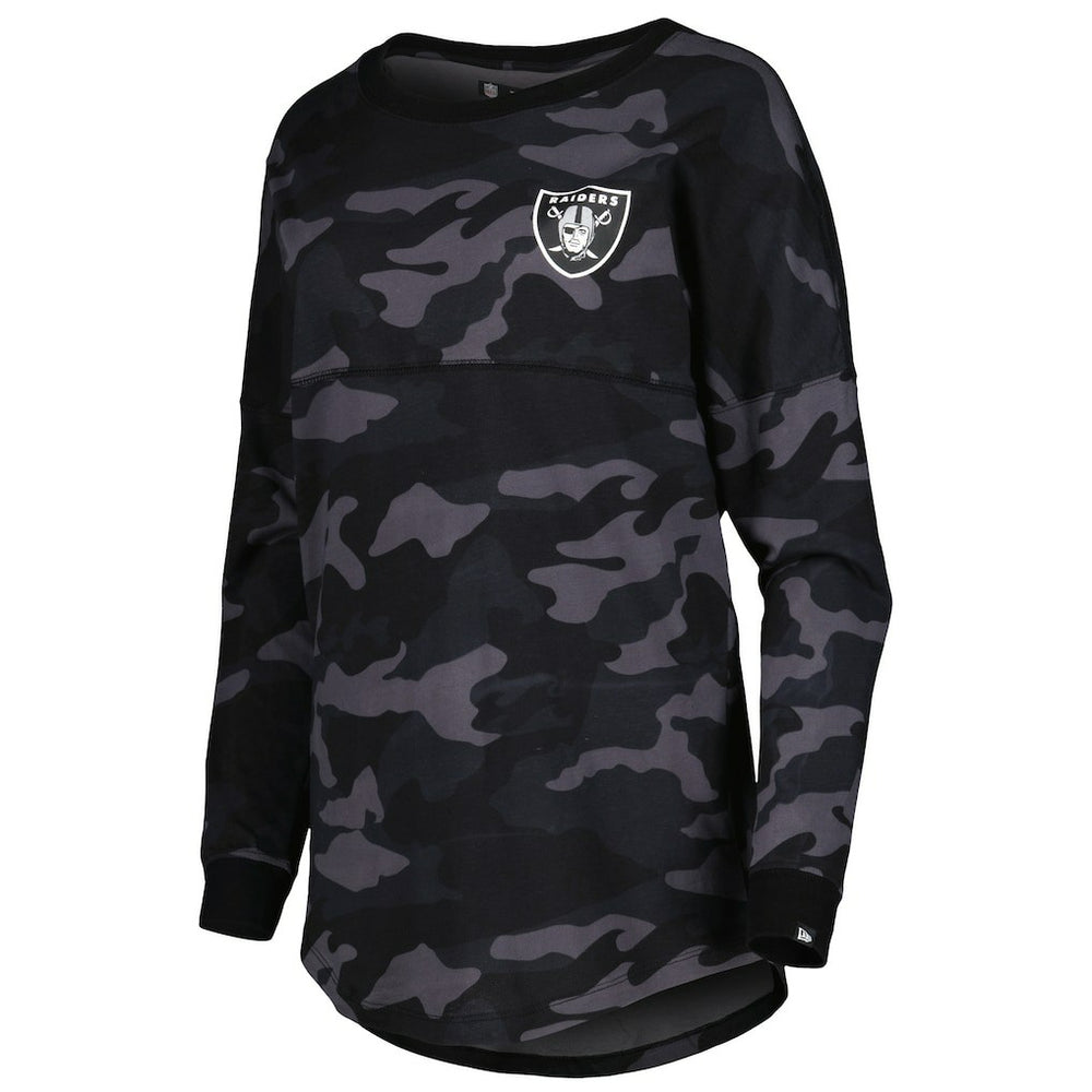 Las Vegas Raiders New Era Women's Camo Long Sleeve T-Shirt Black