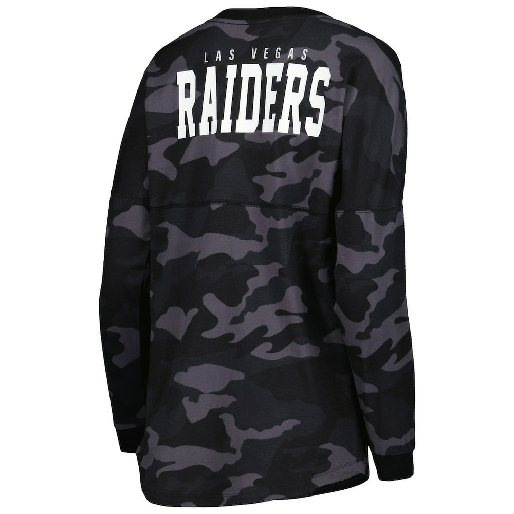 Las Vegas Raiders New Era Women's Camo Long Sleeve T-Shirt Black