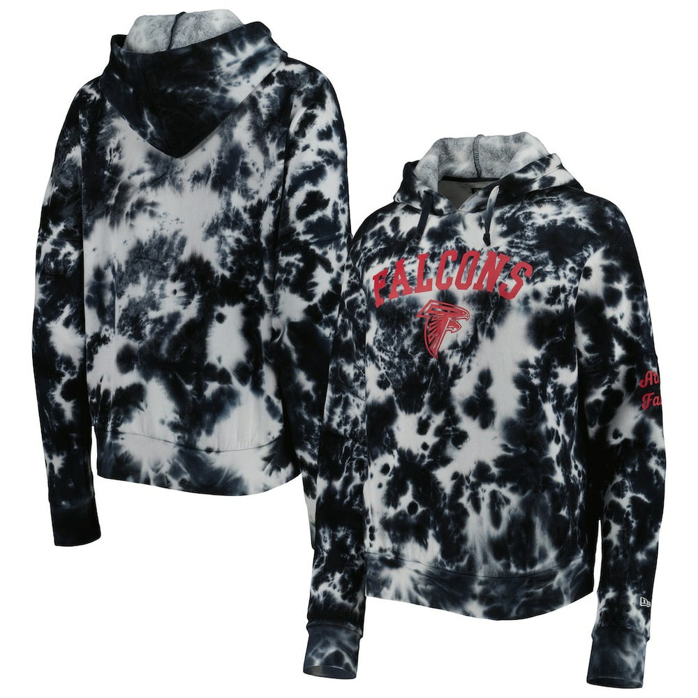 Atlanta Falcons New Era Women's Cloud Dye Fleece Pullover Hoodie Black