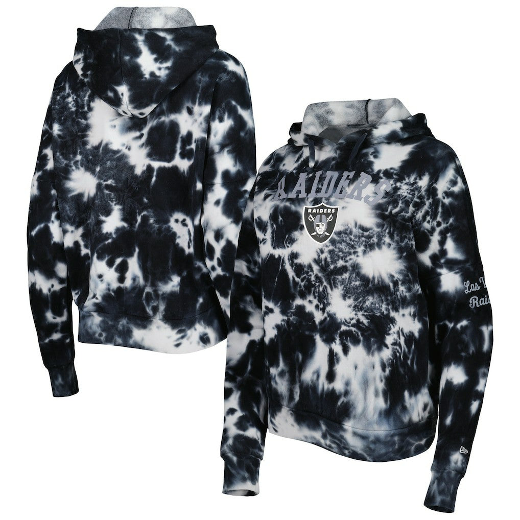Las Vegas Raiders New Era Women's Cloud Dye Fleece Pullover Hoodie Black