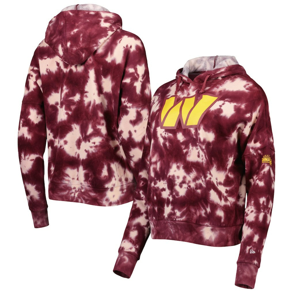 Washington Commanders New Era Women's Cloud Dye Fleece Pullover Hoodie Burgundy