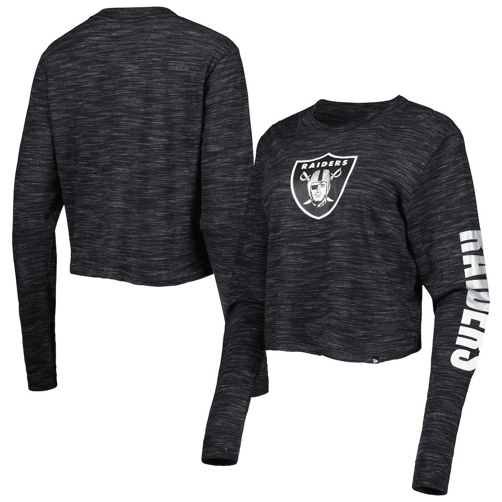 Las Vegas Raiders New Era Women's Crop Long Sleeve T-Shirt Black