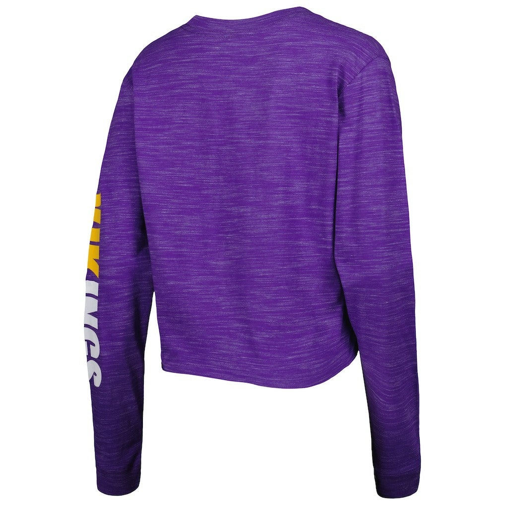 Minnesota Vikings New Era Women's Crop Long Sleeve T-Shirt Purple