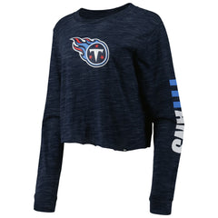 Tennessee Titans New Era Women's Crop Long Sleeve T-Shirt Navy