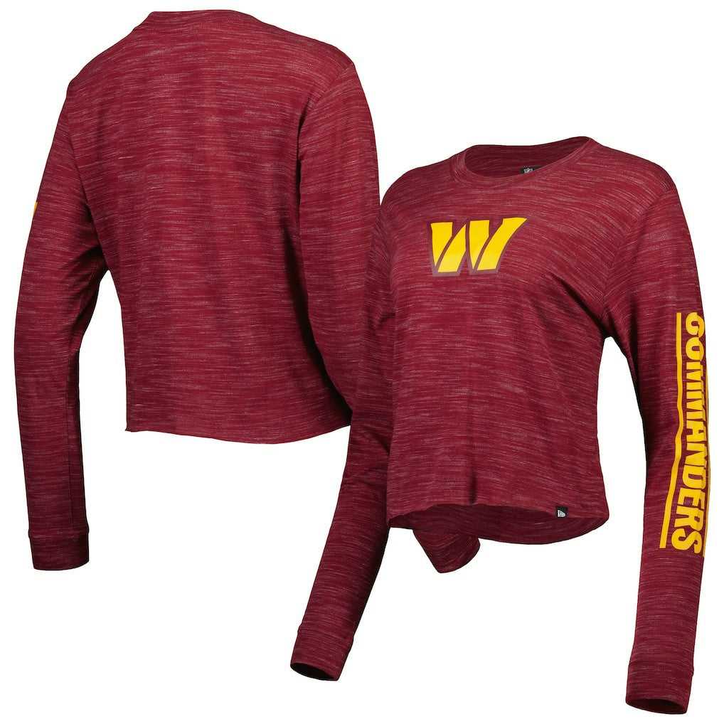 Washington Commanders New Era Women's Crop Long Sleeve T-Shirt Burgundy