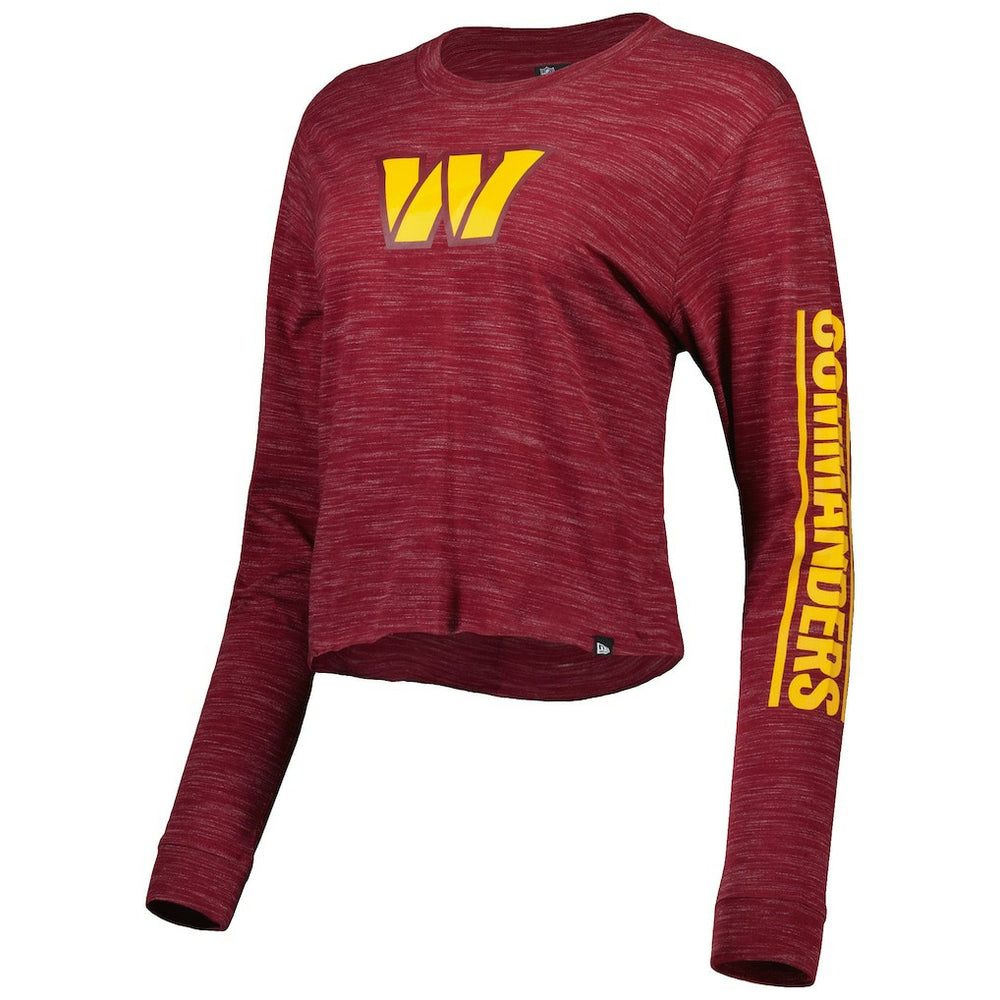 Washington Commanders New Era Women's Crop Long Sleeve T-Shirt Burgundy