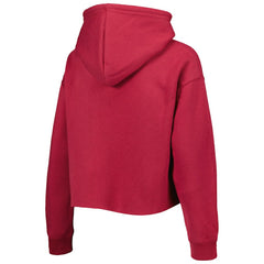 Arizona Cardinals Cuce Women's Crystal Logo Cropped Pullover Hoodie Cardinal