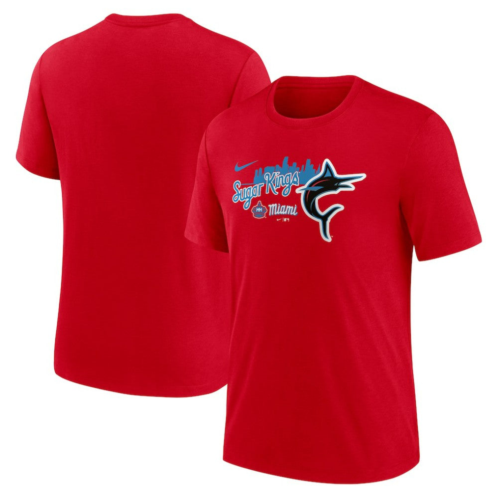 Miami Marlins Nike City Connect Tri-Blend T-Shirt - Red - Nike Discount