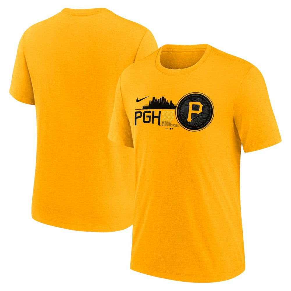 Pittsburgh Pirates Nike City Connect Tri-Blend T-Shirt - Gold - Nike Discount