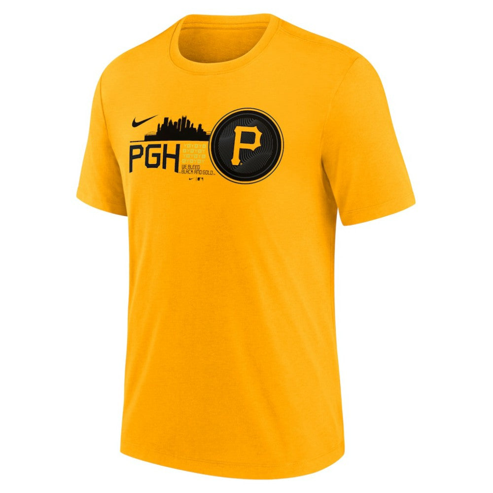 Pittsburgh Pirates Nike City Connect Tri-Blend T-Shirt - Gold - Nike Discount