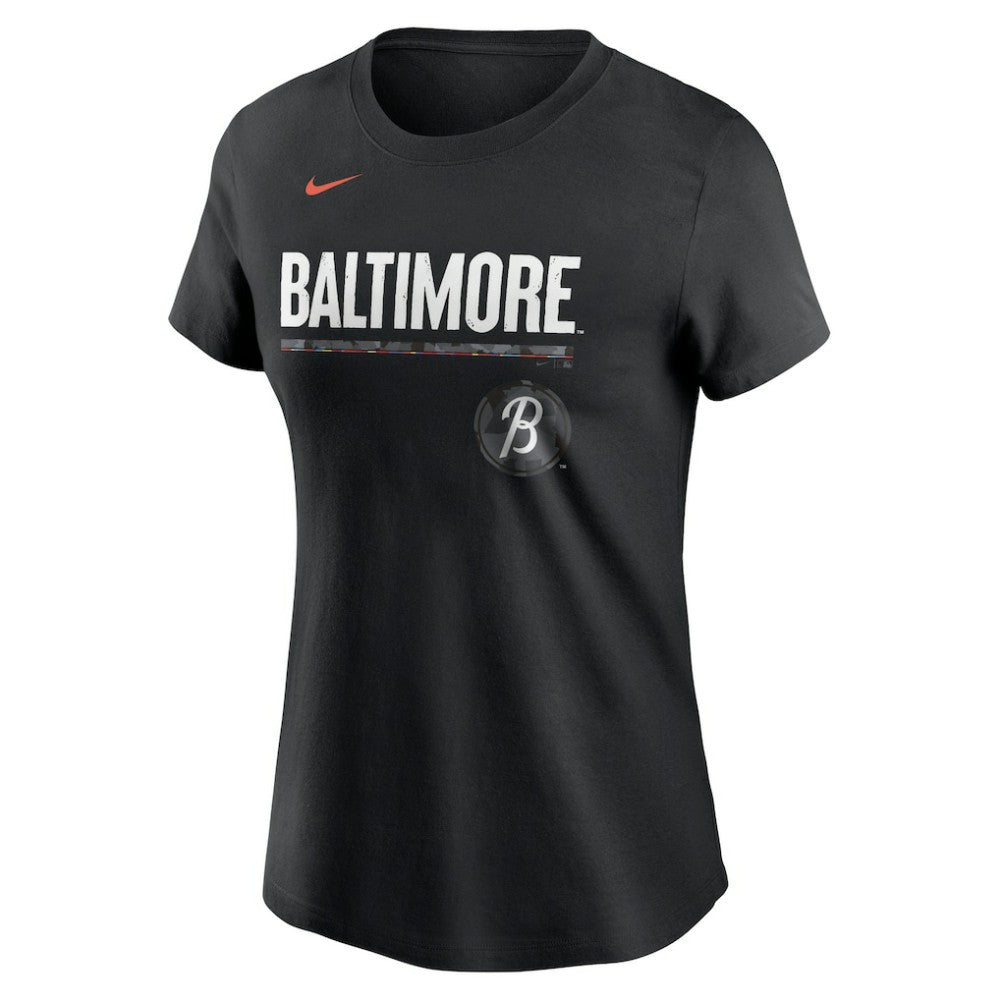 Baltimore Orioles Nike Women's City Connect Wordmark T-Shirt - Black - Nike Sale