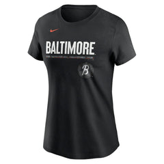 Baltimore Orioles Nike Women's City Connect Wordmark T-Shirt - Black - Nike Sale