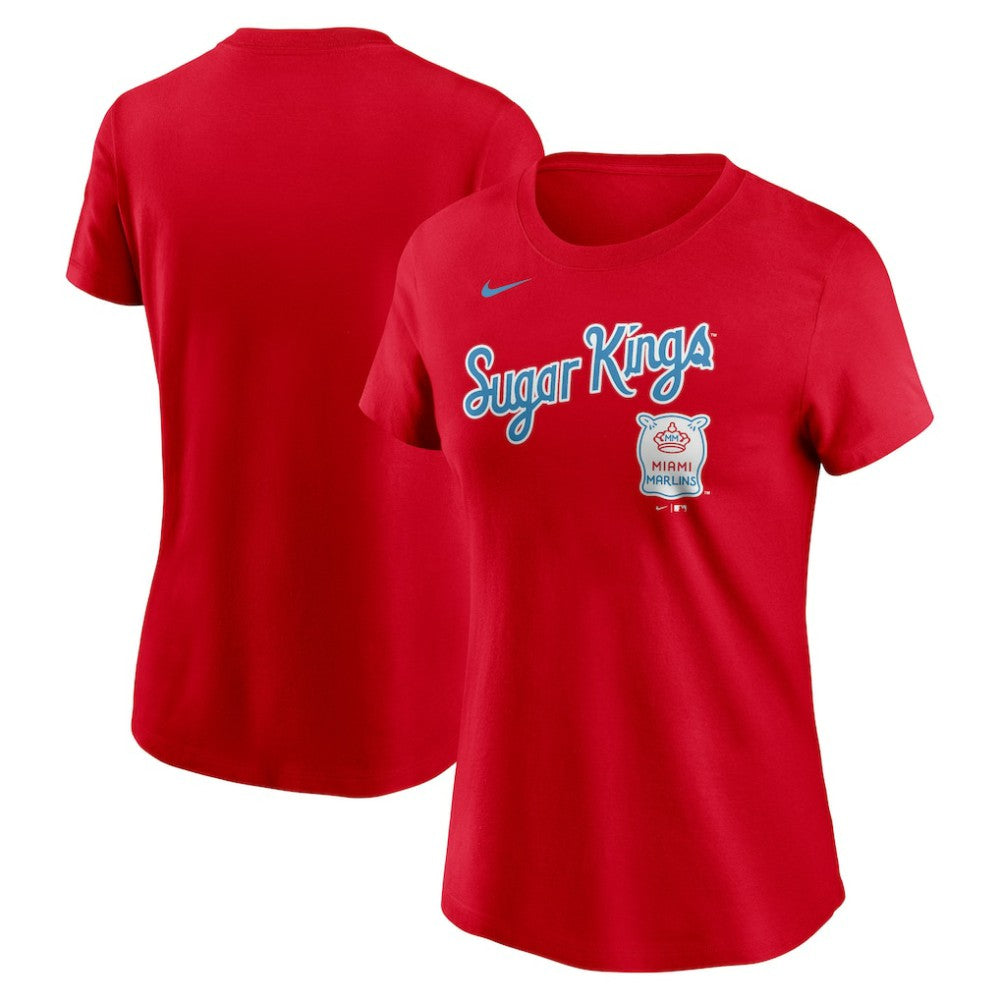 Miami Marlins Nike Women's City Connect Wordmark T-Shirt - Red - Nike on Sale