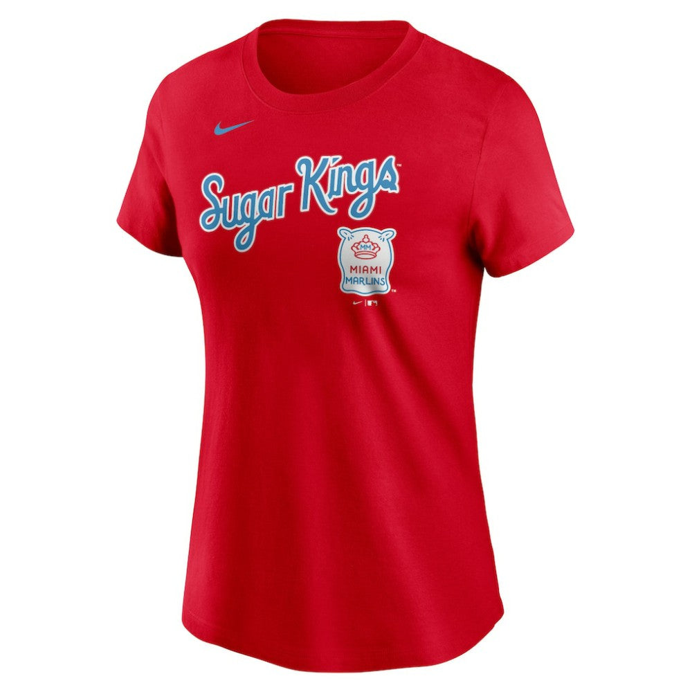 Miami Marlins Nike Women's City Connect Wordmark T-Shirt - Red - Nike on Sale